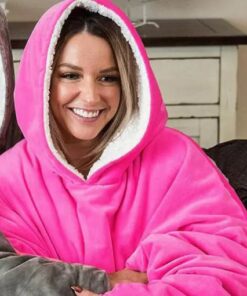 Prevelika zimska majica s kapuljačom s dekom